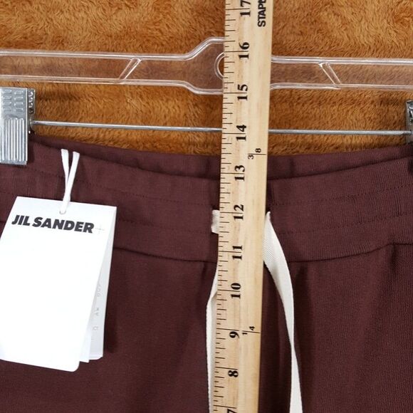 JIL SANDER Sweatpants Mens XL Burgundy Pull On Tapered Drawstring Jogger - Picture 10 of 12